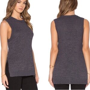 360 Sweater Ilona Sleeveless Sweater in Charcoal Gray Size XS